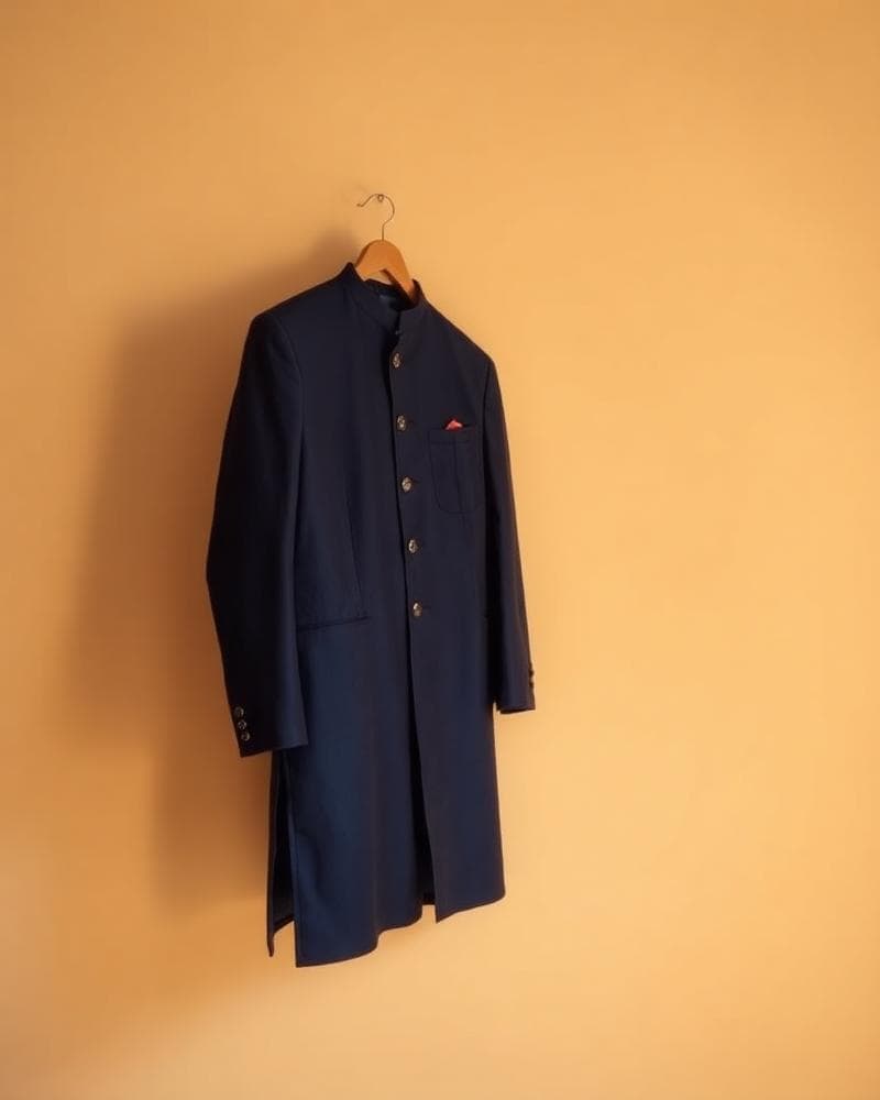 Navy Embroidered Sherwani