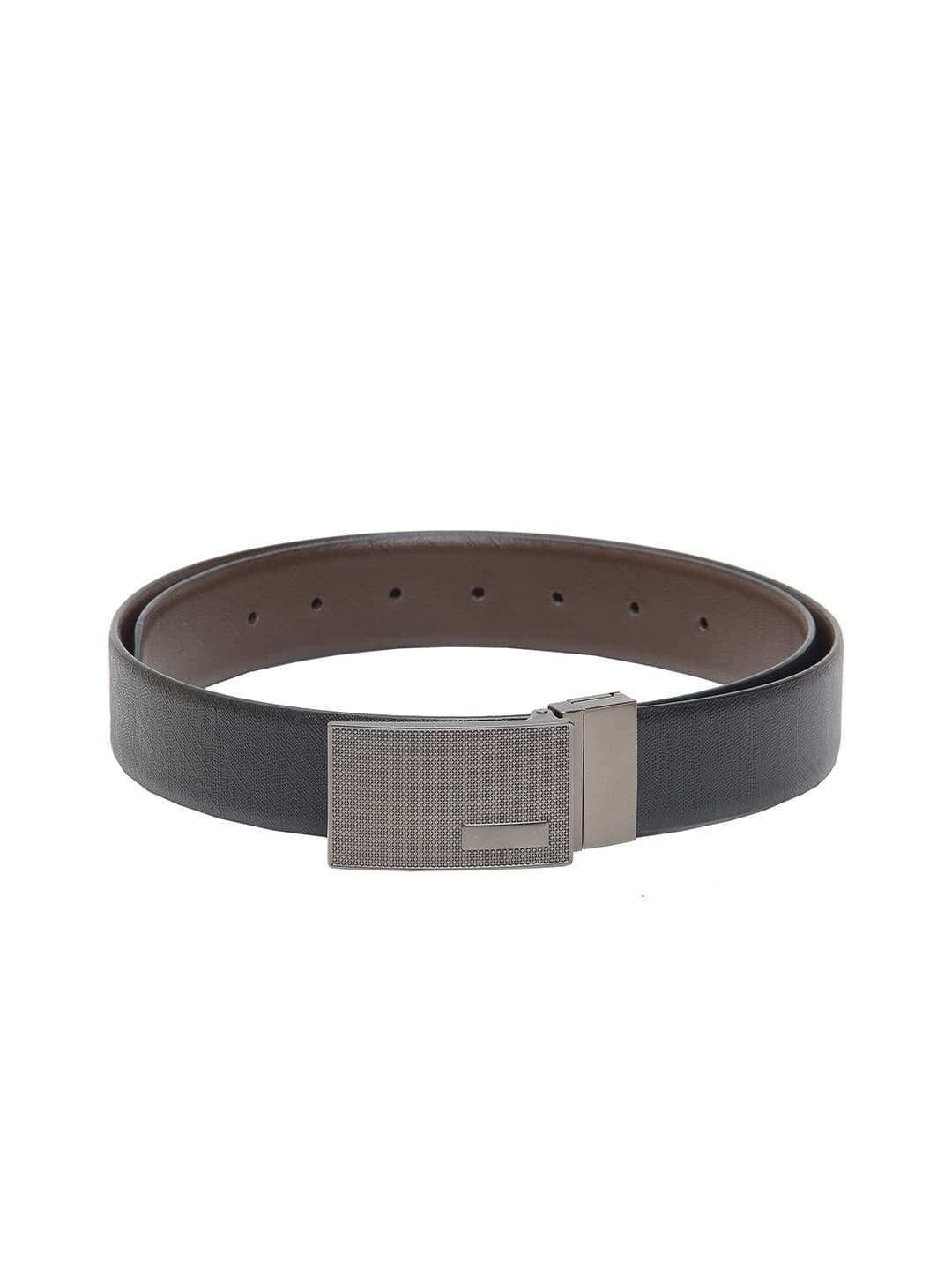 Calvadoss Textured Leather Reversible Belt